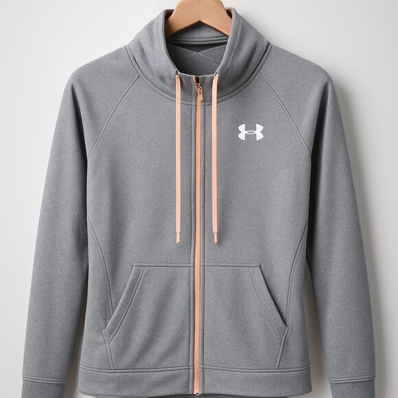 Under Armour Funnel Neck Lightweight Performance Jacket Gray Loose Womens Small - Picture 1 of 8